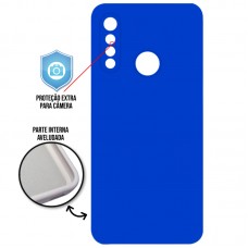 Capa para Motorola Moto G8 Play e Moto One Macro - Case Silicone Cover Protector Azul
